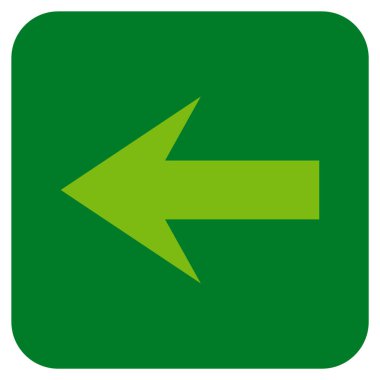 Düz sol ok vektör simgesi kare