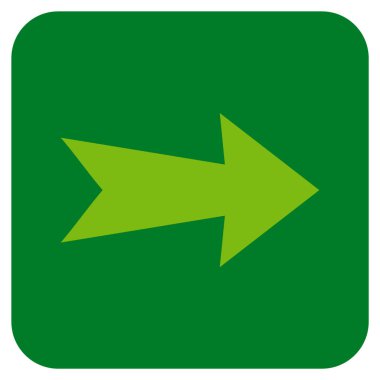 Ok sağ düz vektör simgesi kare