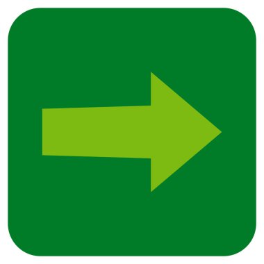 Ok sağ düz vektör simgesi kare