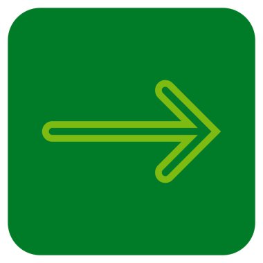 Ok sağ düz vektör simgesi kare