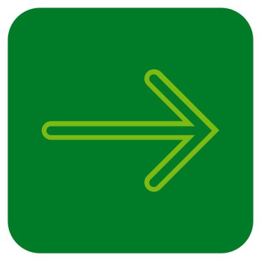 Ok sağ düz vektör simgesi kare