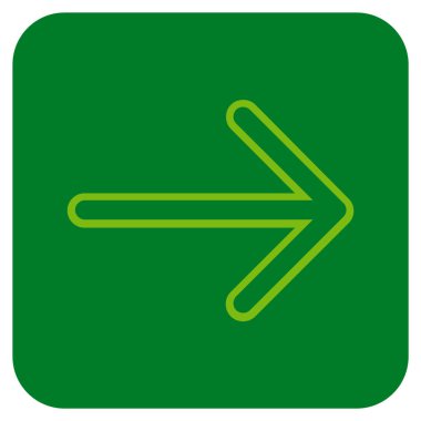 Ok sağ düz vektör simgesi kare