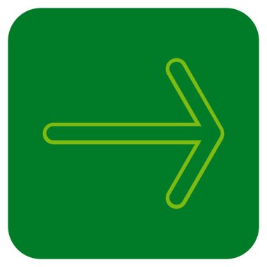 Ok sağ düz vektör simgesi kare