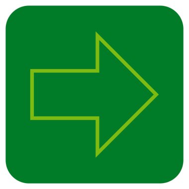 Ok sağ düz vektör simgesi kare