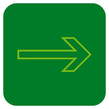 Ok sağ düz vektör simgesi kare