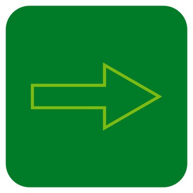 Ok sağ düz vektör simgesi kare