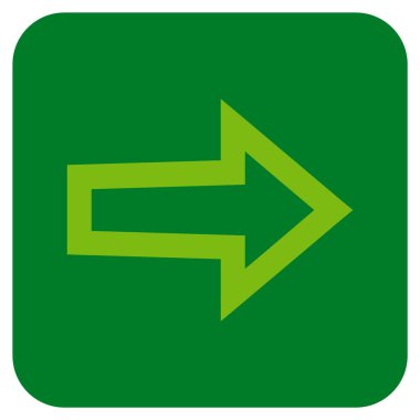 Ok sağ düz vektör simgesi kare