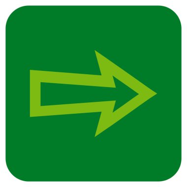 Ok sağ düz vektör simgesi kare