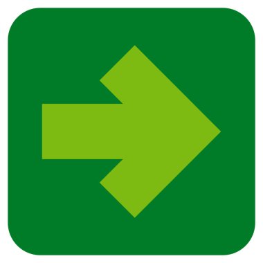 Ok sağ düz vektör simgesi kare