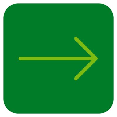 Ok sağ düz vektör simgesi kare