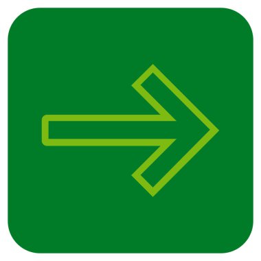 Ok sağ düz vektör simgesi kare