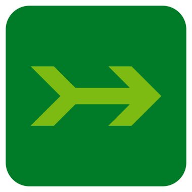 Ok sağ düz vektör simgesi kare