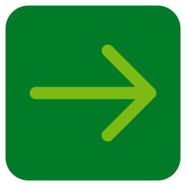 Ok sağ düz vektör simgesi kare