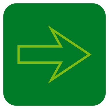 Ok sağ düz vektör simgesi kare