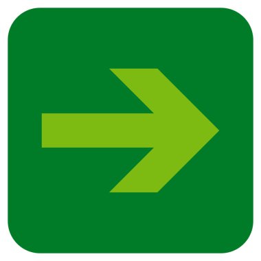 Ok sağ düz vektör simgesi kare