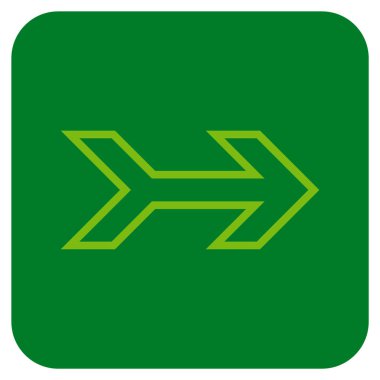 Ok sağ düz vektör simgesi kare