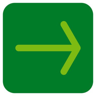 Ok sağ düz vektör simgesi kare