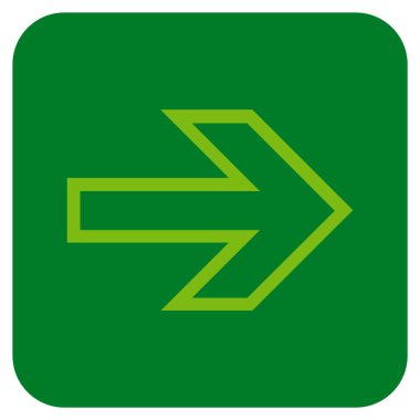 Ok sağ düz vektör simgesi kare