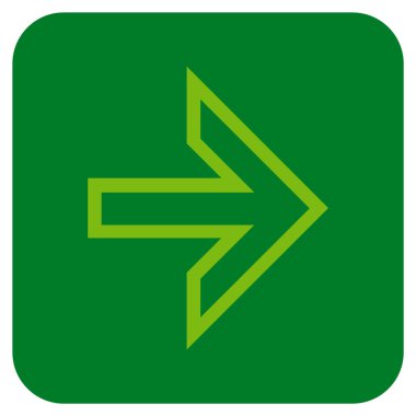 Ok sağ düz vektör simgesi kare