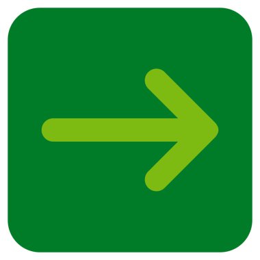 Ok sağ düz vektör simgesi kare