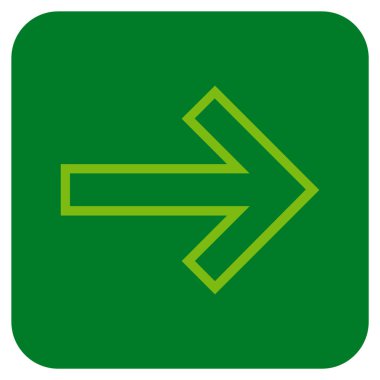 Ok sağ düz vektör simgesi kare