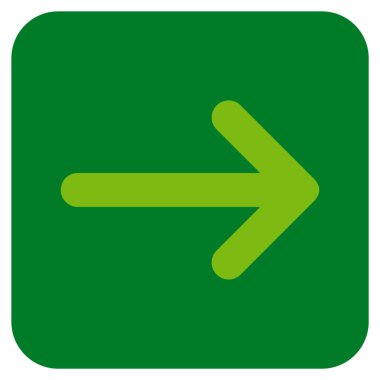 Ok sağ düz vektör simgesi kare