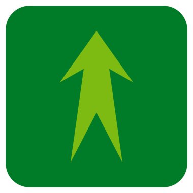 Düz yukarı ok vektör simgesi kare