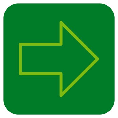 Ok sağ düz vektör simgesi kare