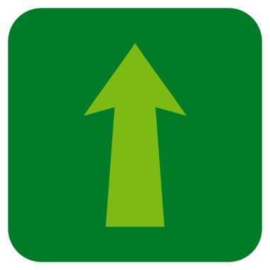 Düz yukarı ok vektör simgesi kare