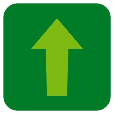 Düz yukarı ok vektör simgesi kare