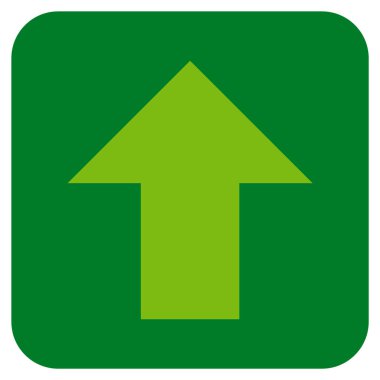 Düz yukarı ok vektör simgesi kare