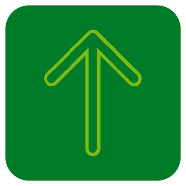 Düz yukarı ok vektör simgesi kare