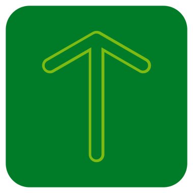 Düz yukarı ok vektör simgesi kare