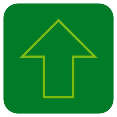 Düz yukarı ok vektör simgesi kare