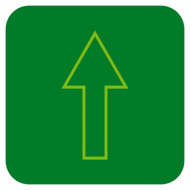 Düz yukarı ok vektör simgesi kare