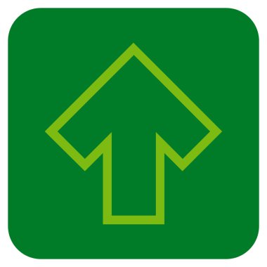 Düz yukarı ok vektör simgesi kare