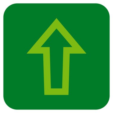 Düz yukarı ok vektör simgesi kare