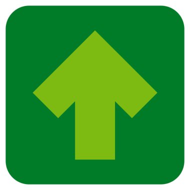 Düz yukarı ok vektör simgesi kare