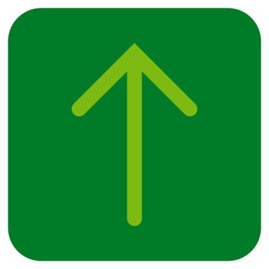 Düz yukarı ok vektör simgesi kare