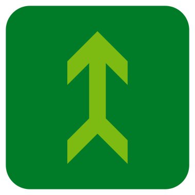 Düz yukarı ok vektör simgesi kare