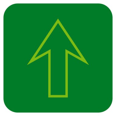 Düz yukarı ok vektör simgesi kare