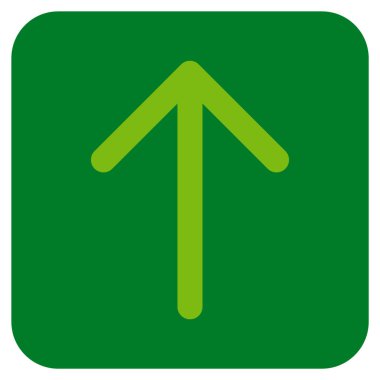 Düz yukarı ok vektör simgesi kare