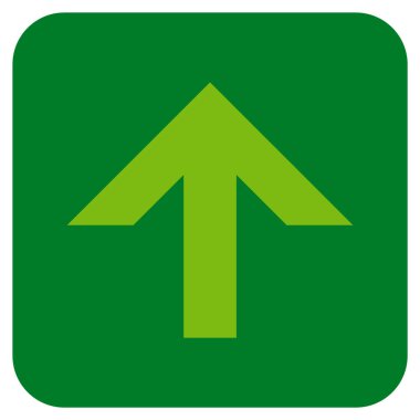 Düz yukarı ok vektör simgesi kare