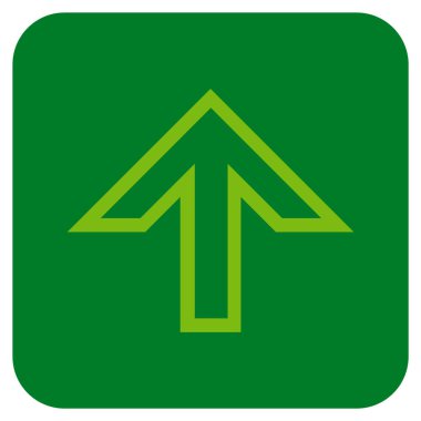 Düz yukarı ok vektör simgesi kare