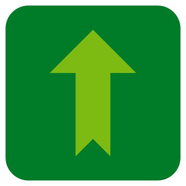 Düz yukarı ok vektör simgesi kare