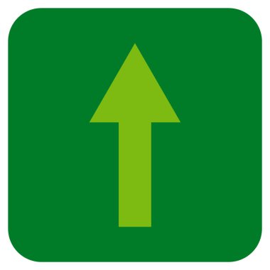 Düz yukarı ok vektör simgesi kare