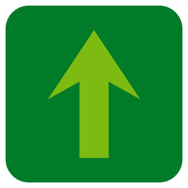 Düz yukarı ok vektör simgesi kare