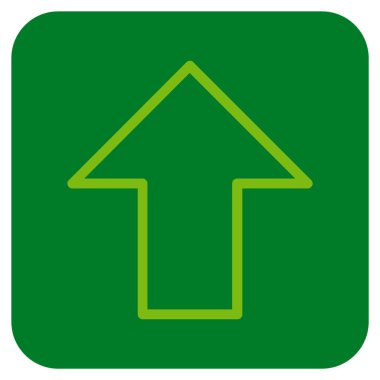 Düz yukarı ok vektör simgesi kare