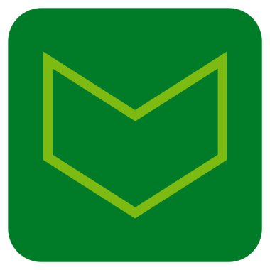 Vektör simge düz aşağı ok ucu kare