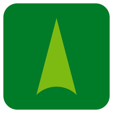 Vektör simge düz yukarı ok ucu kare